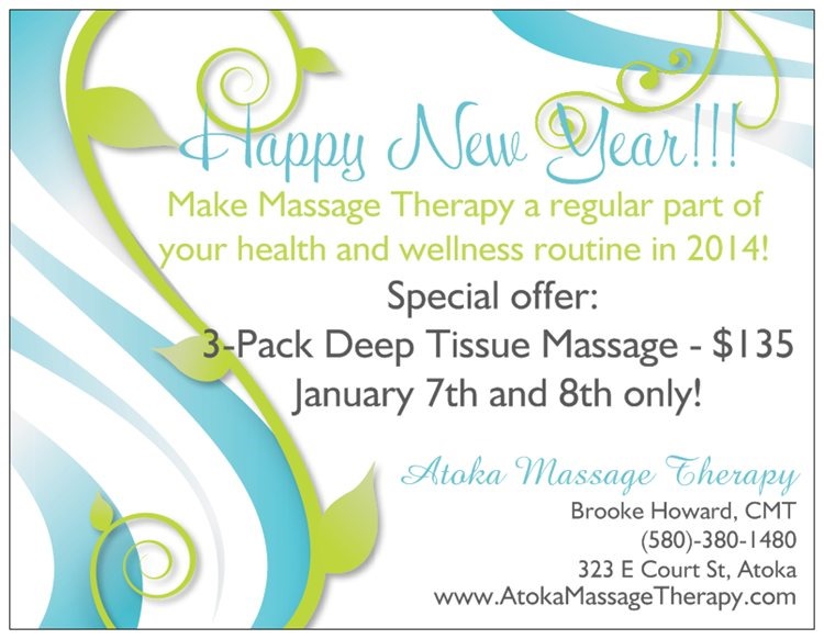 Happy New Year Massage Package Special Atoka Massage Therapy